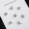 Free collocation 925 sterling silver 7 style Single stud earrings