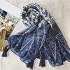 2019 muslim factory direct sale Fringed blue and white porcelain scarf fashion scarves shawls scarf