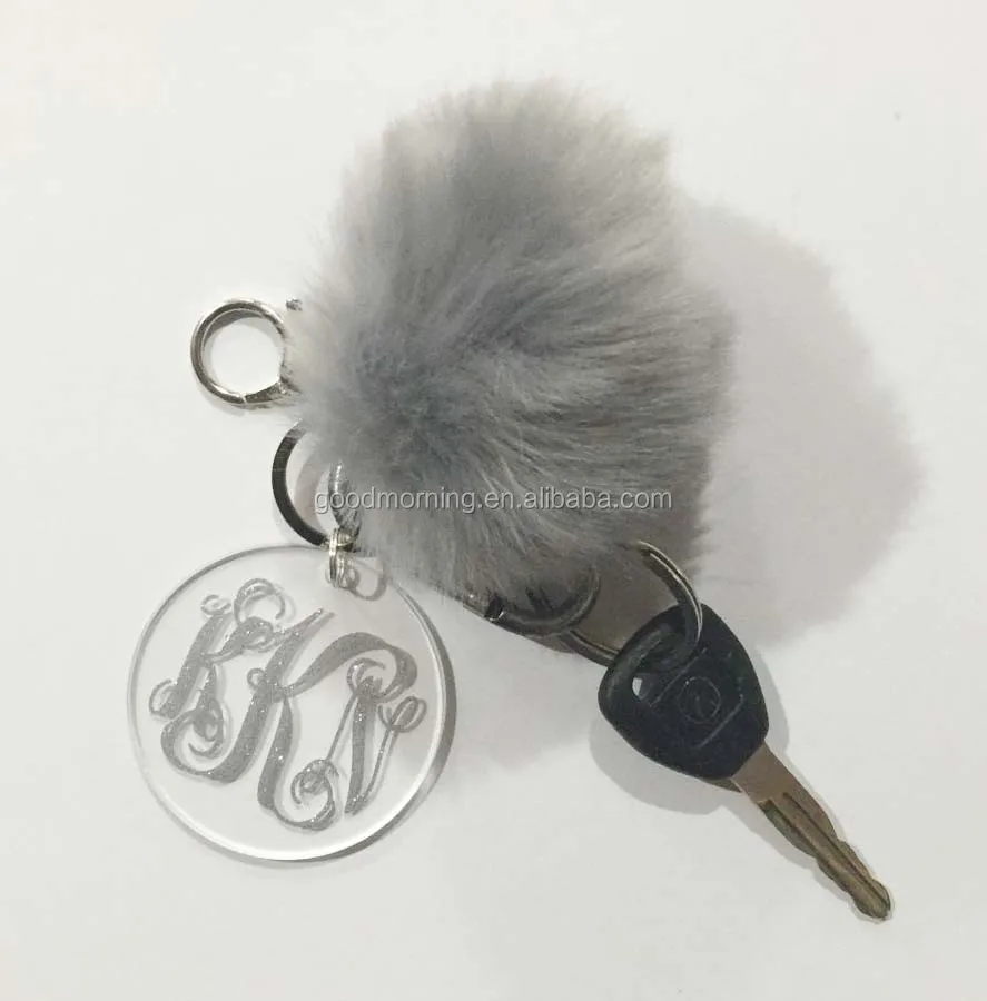 puff ball keychain