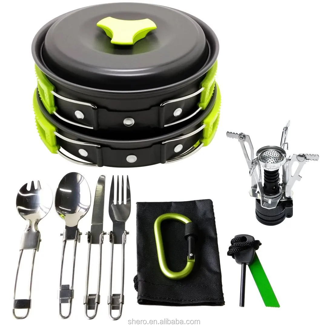 Wholesale Outdoor Hiking Cast Camping Outdoor Cookware Sets Kitchen