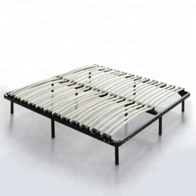 Detachable Large Wood Slats Double Metal Platform Bed Frame Double Metal Platform Bed Frame