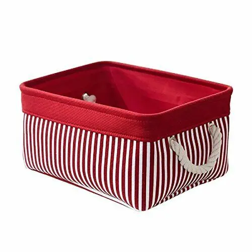 Small Red Fabric Storage Baskets For Gifts Empty,Decorative Canvas