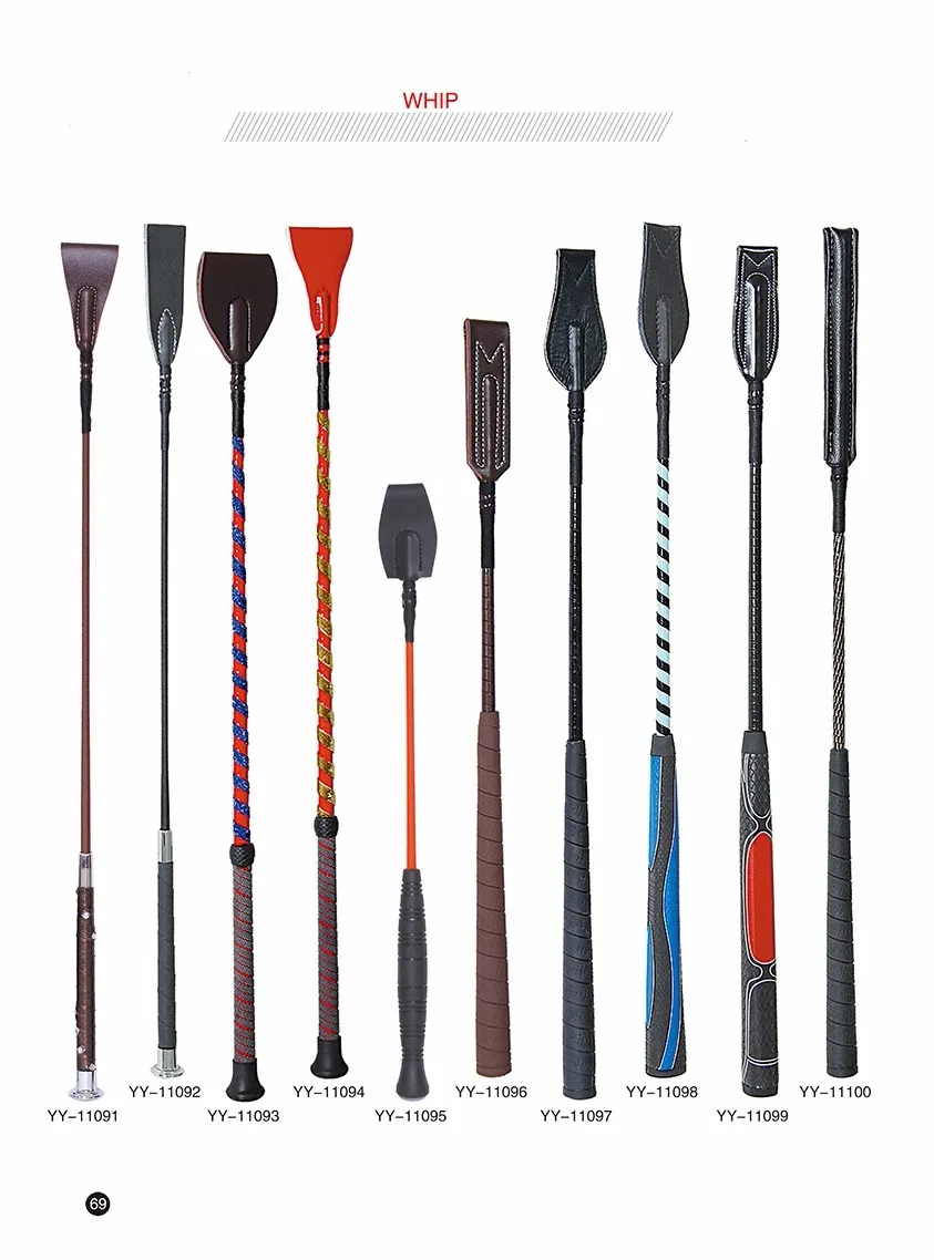 Leather Stick Training Riding Horse Crop Whip Black Bullwhip Flexible