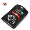 High quality colorful pearlized custom printed earphone electric parts zipper pouch usb cable packaging bag with hang hole