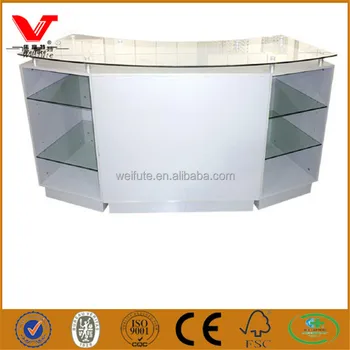 Retail Shop Wooden Reception Table Fashion Front Desk Counter