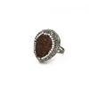 2019 jewelry stainless steel ring with bigtear drops gemstone setting for elegant women