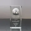 Laser engraved plaque with crystal earth globe