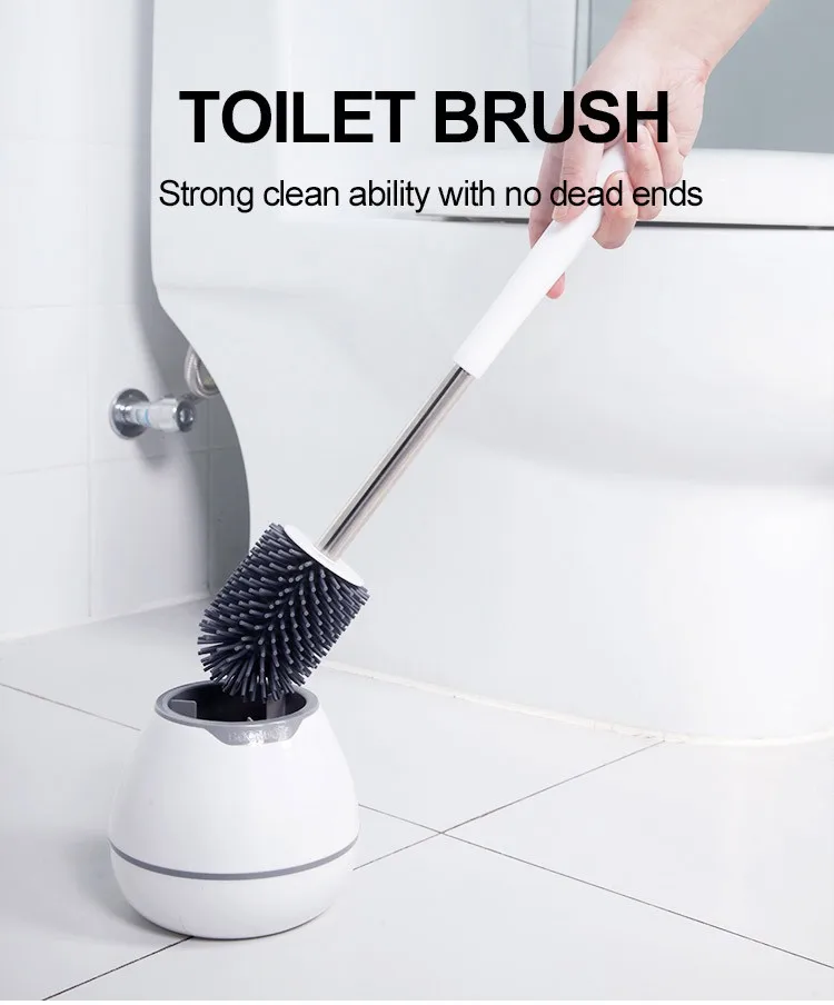 Boomjoy Hot Selling Tpr Soft Toilet Brush Set For Bathroom Cleaning New