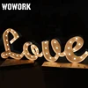 3D joined up cursive word love light up letters vintage marquee signage