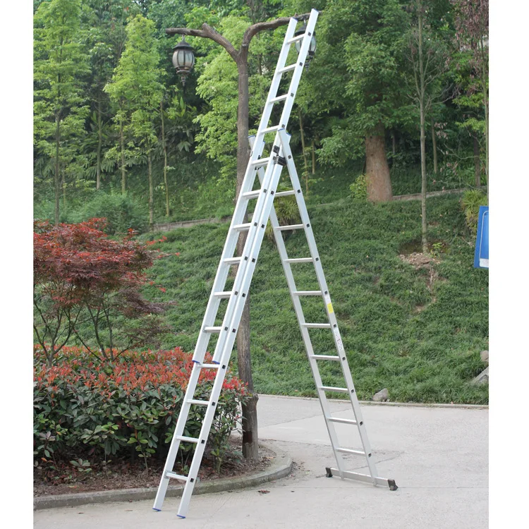 3*8 Steps Telescopic Escape Folding Ladders 6m Tree Stand Combination
