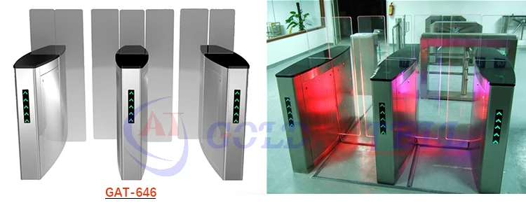 Full Automatic Speed Gate Turnstile with 550mm-600mm Passage Width 30-40 Persons/Min Pass Speed and IP54 Protection
