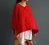 zm33502a new pattern loose shirts casual designs women linen blouse
