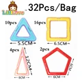 32PCS Regular Enlighten Bricks Educational Magnetic Designer Toy Square Triangle DIY Building Blocks Toys For Children