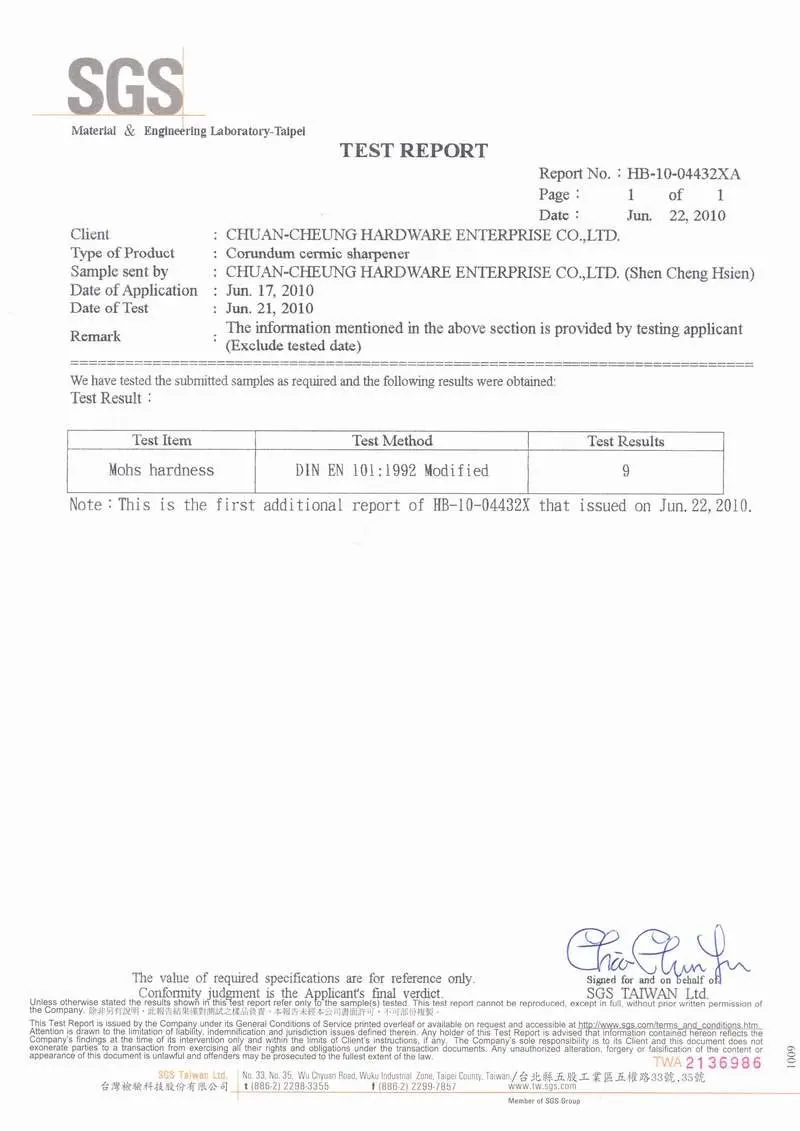Mohs hardness-Corundum ceramic sharpener