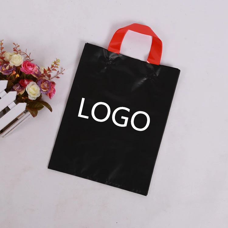 Wholesale Custom Logo Design Pe Material White Plastic Carry Bag Handle ...