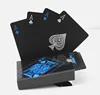 Waterproof PVC Plastic Playing Cards Set 54pcs Deck Poker Classic Magic Tricks Tool Cool Black Poker E0079