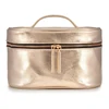 Good Quality Rose Gold Metallic Cosmetic Bag PU Makeup Box Travel Storage Case Toiletry Bag for Trip and Wedding Dinner