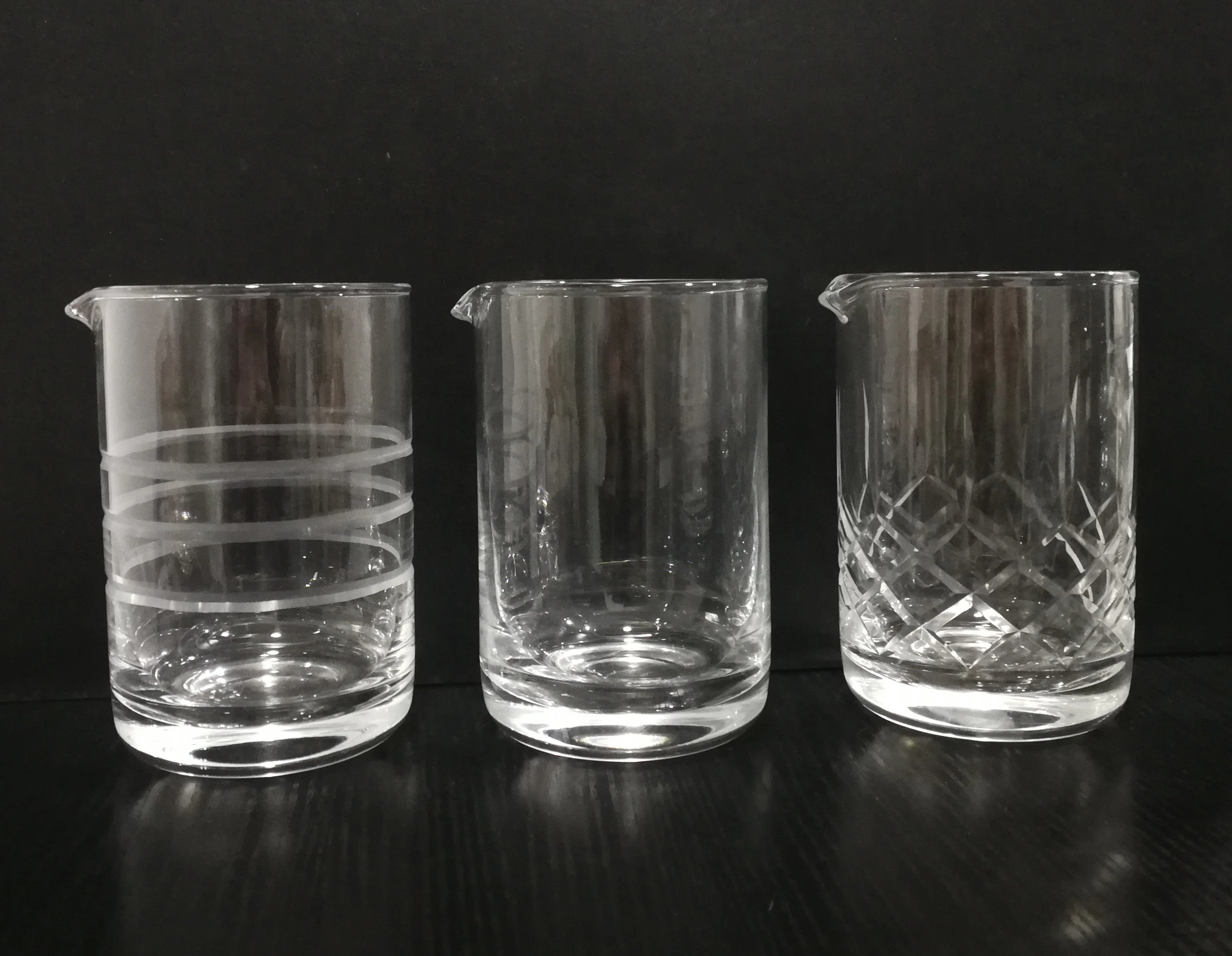 350ml high quality machine made engraved cocktail mixing glass