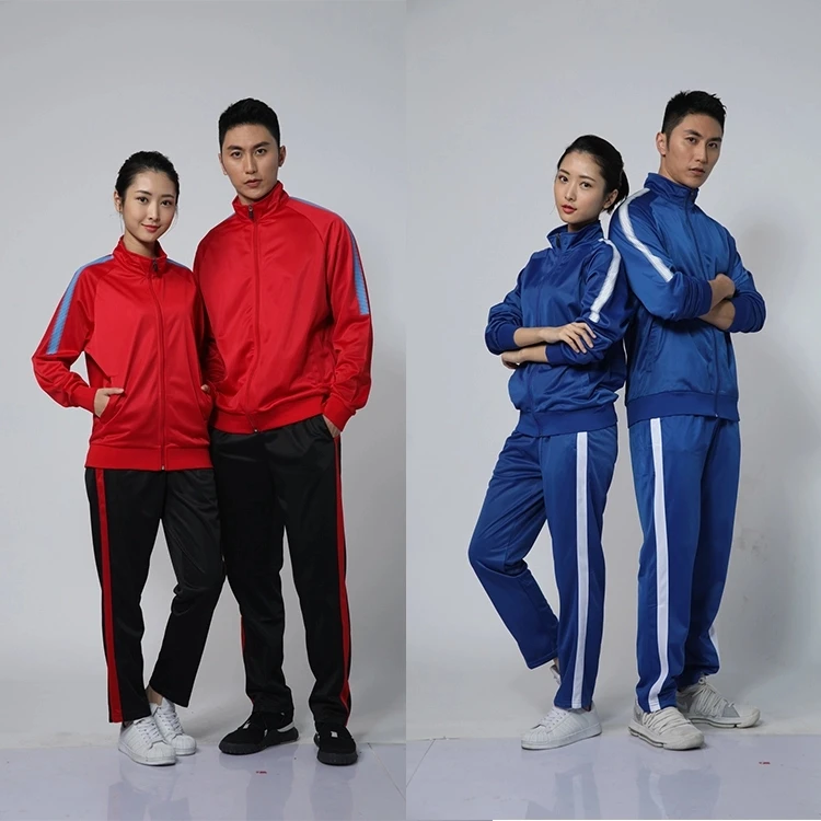 Bulk Wholesale Plus Size Bright Blue Sports Track Jacket /Unbranded Football Track Suit Tracksuit for Man