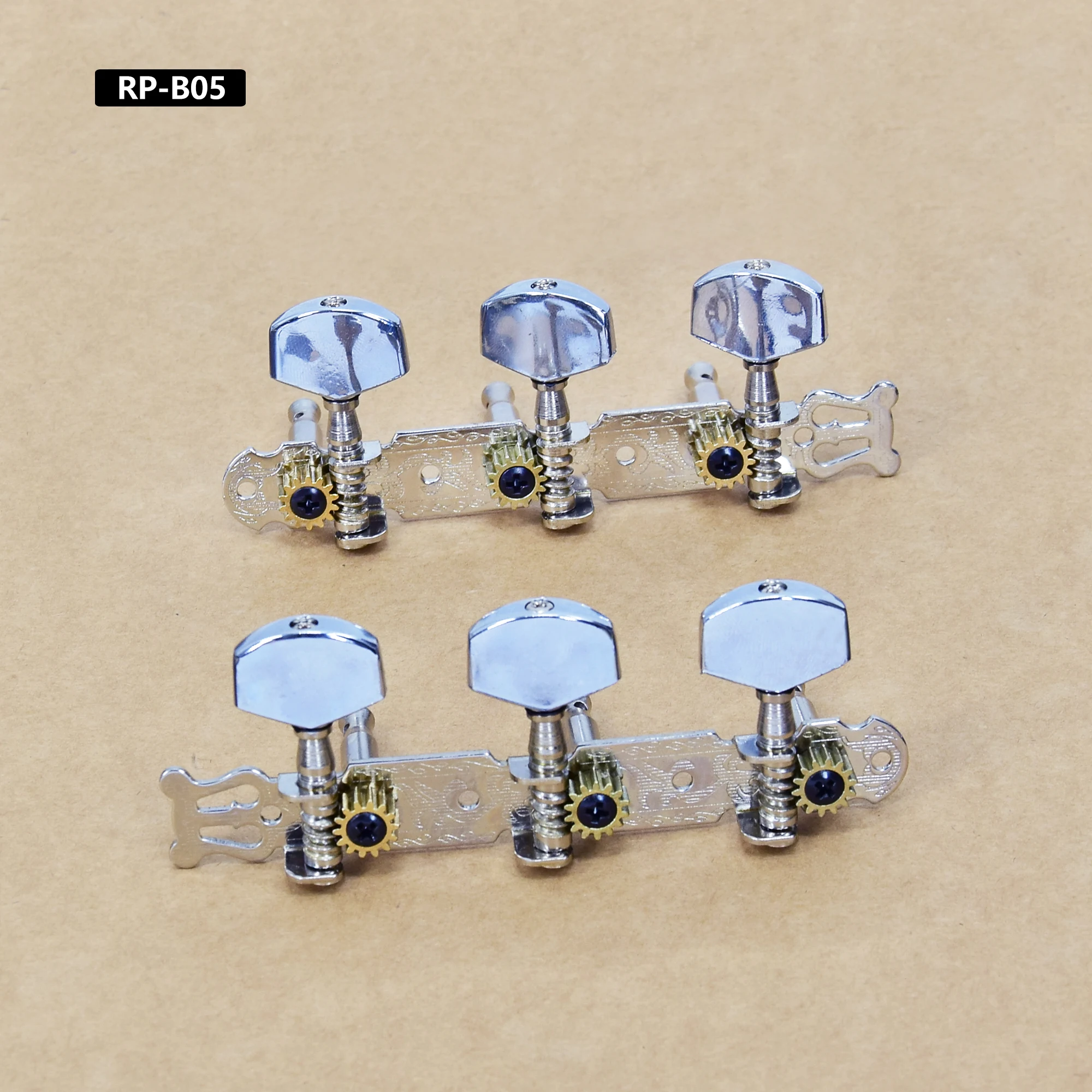 Silver 6 Pieces Guitar Machine Head Acoustic Guitar Fully Enclosed Silvery Metal Machine Head Guitar String Tuning Pegs Keys