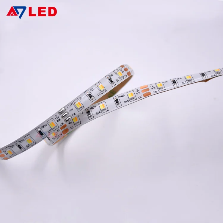 CCT 120leds/m 2835 ip20 ip65 ip68 12v 24v high density led strip smd with CE RoHS UL approve