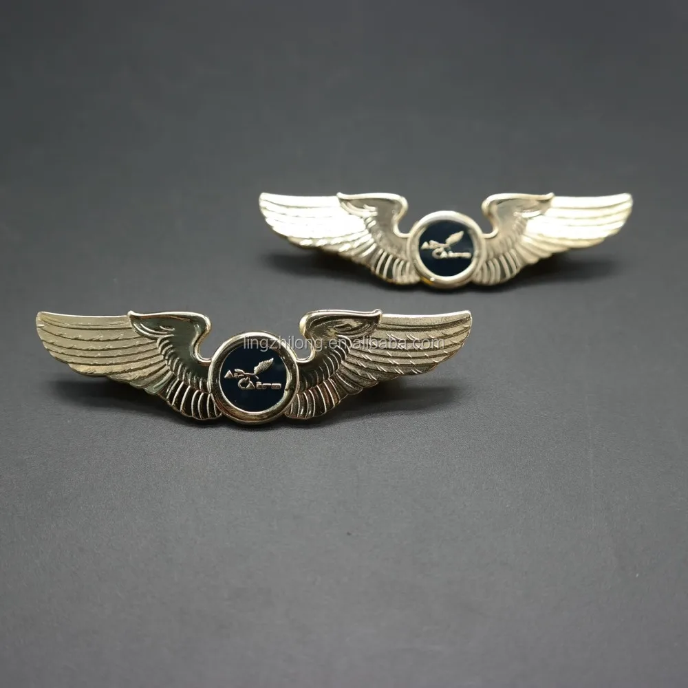 Aviation Style Wings Lapel Pins Custom Airline Pilot Badges For