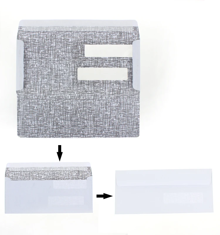 Double Window Envelope Peel And Seal Envelope Custom Security Tinted