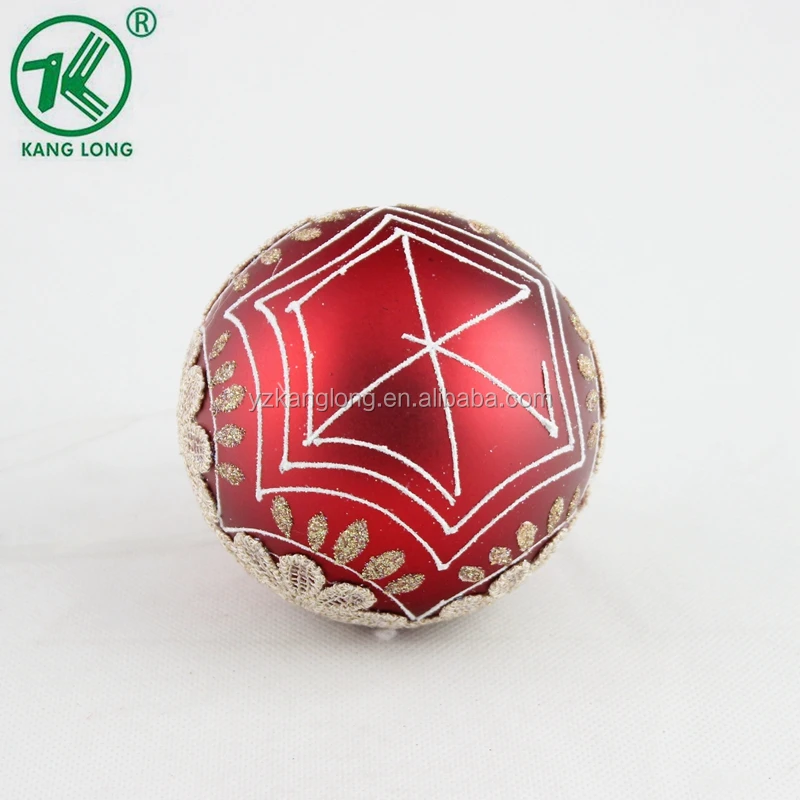 Wholesalehigh Quality Decora 8cm Red Hanging Christmas Clear Glass Ball ...