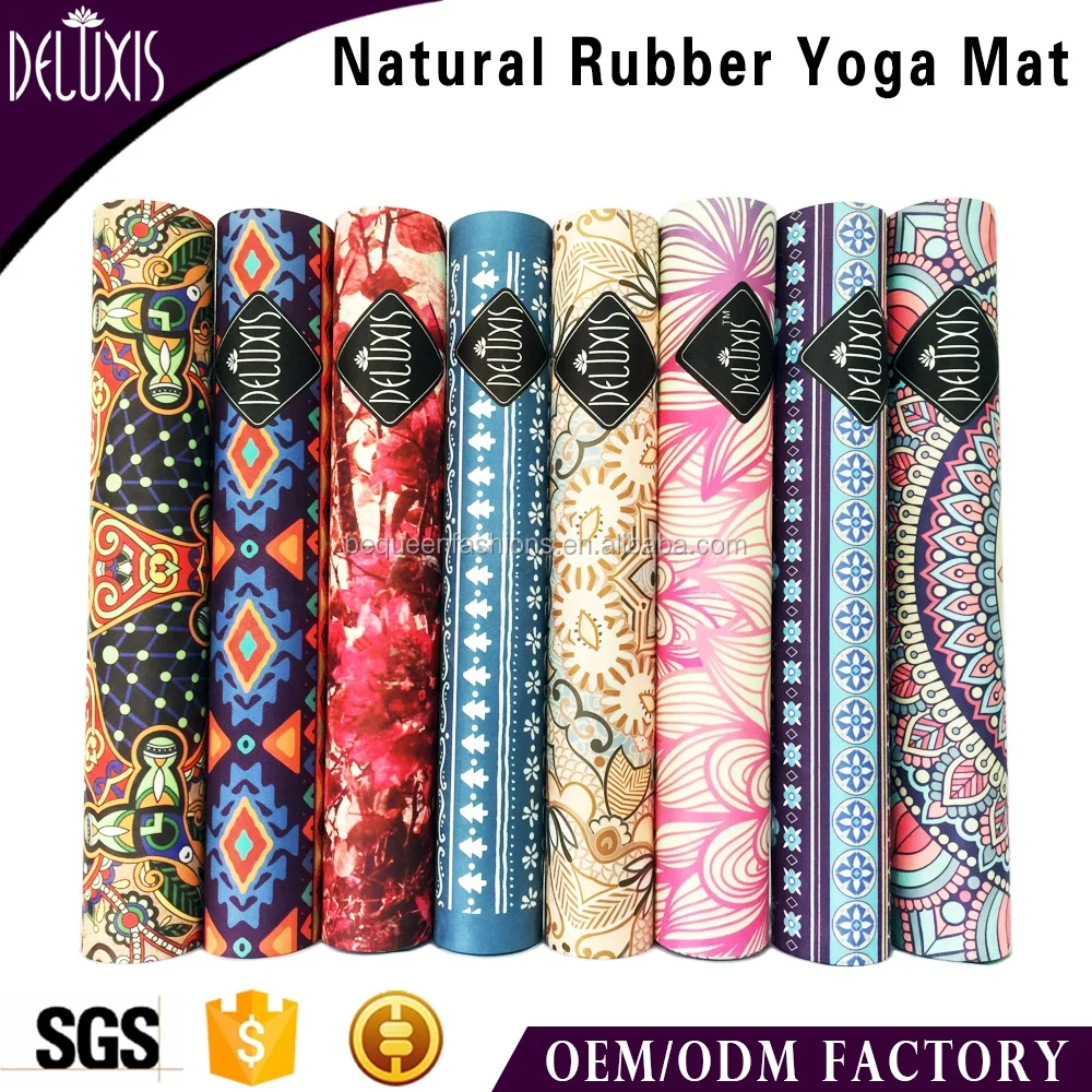 Custom Eco Friendly Digital Printed Suede Natural Rubber Round Yoga Mat