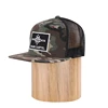 Custom Black And Army Green 5 Panel Plastic Snap Plain Camo Trucker Cap