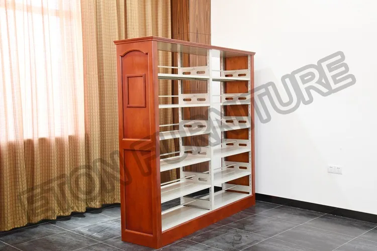 Wooden Steel Double Sided Library Bookshelf Of Bookshelf From