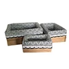 wood storage basket lining bread fruit sundries handmade