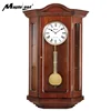 Beautiful Large Hourly Chime Wooden Pendulum Antique Wall Clock with Japan's Rhythm Movement