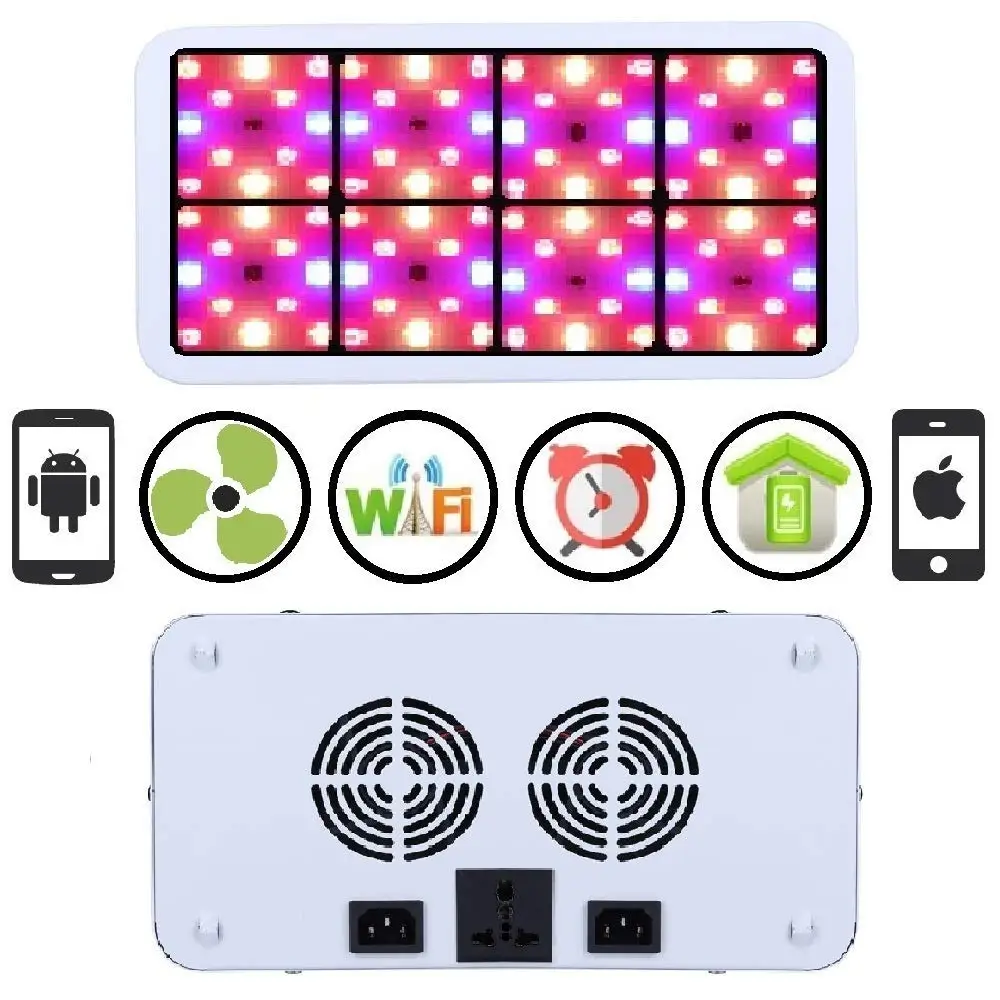 Farmedicine WiFi 800W LED Smart 120° 8-Panel Rectangle Shaped Grow Light for Indoor Hydroponic Cultivation