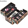 new design customized travel fancy portable cosmetic organizer compact cosmetic makeup train case