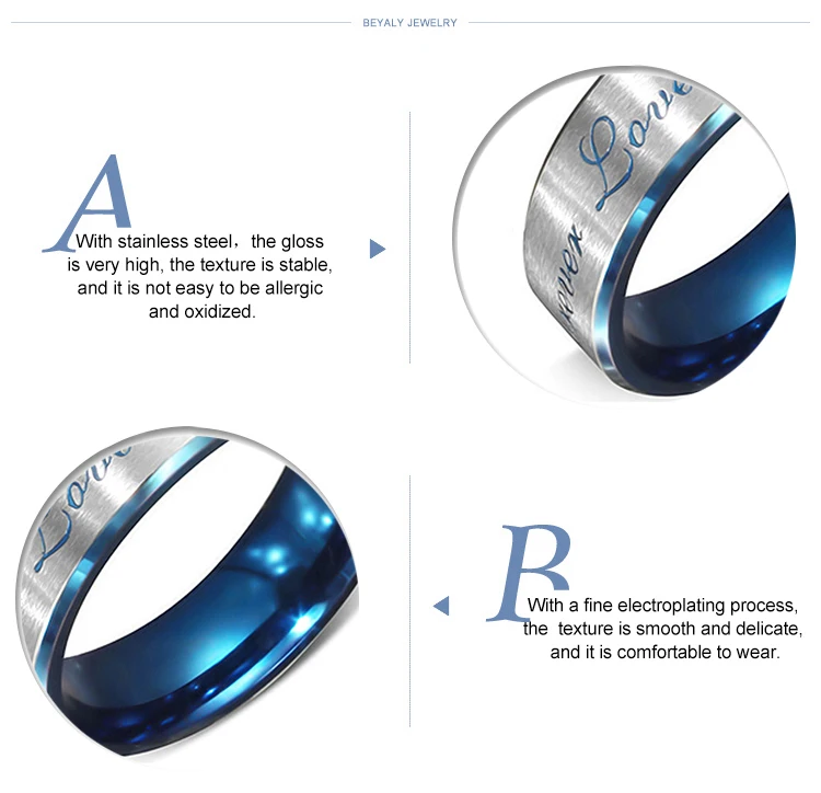 customized engravings OEM jewelry man or woman stainless steel fancy rings