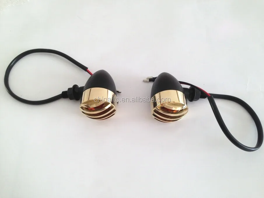 Motorcycle Custom Vintage Solid Brass Grilled Turn Signals,Indicator