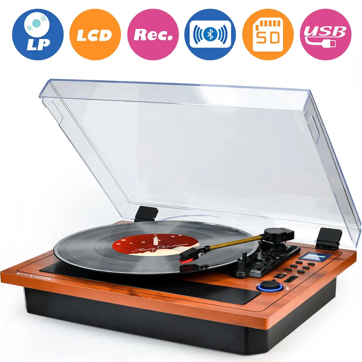 Buy Turntable Vinyl Record Player Wireless Bluetooth In & Out Record ...