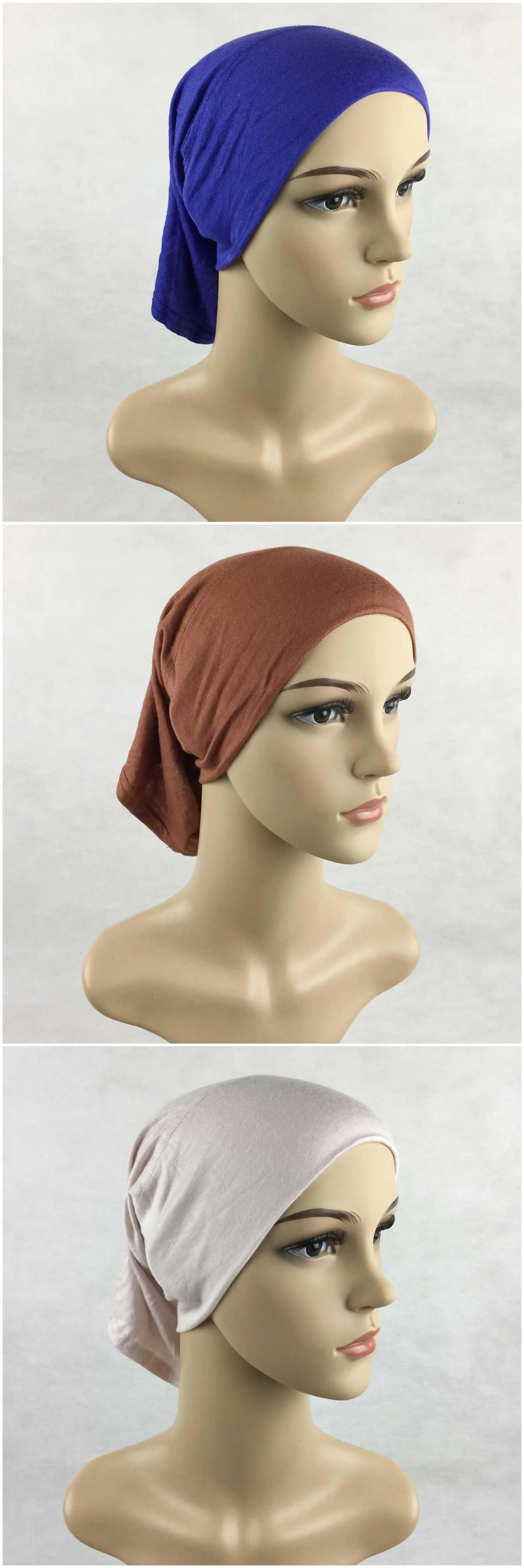 Wholesale 2018 Muslim Cotton Jersey Inner Hijab Caps Head Scarf Arabic