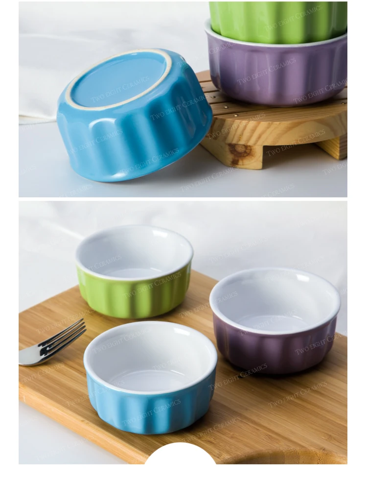 wholesale candy color ramekin bowl ceramics dessert bowl ice cream bowl
