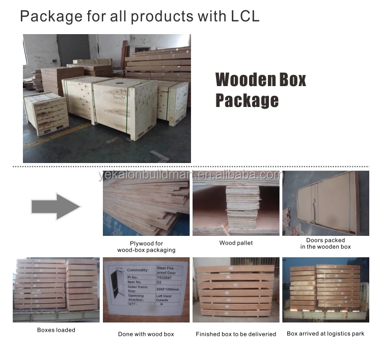 Yekalon Modern MDF door Interior Door Flush series glass Wood venneer MDF door