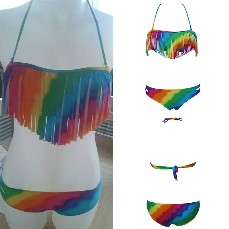 rainbow bathing suit womens