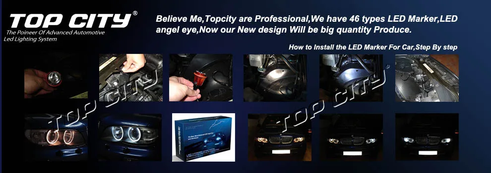 TOPCITY Wholesale Stable Quality 4PCS*XTE 7000K 1200LM Canbus 40W LED Angel Eyes H8 For BMW X1 X5 X6 Z4 M3