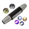 Portable white/yellow LED Flashlight UV light 395nm black light LED pen torch for Gem Amber Jade Money Identification