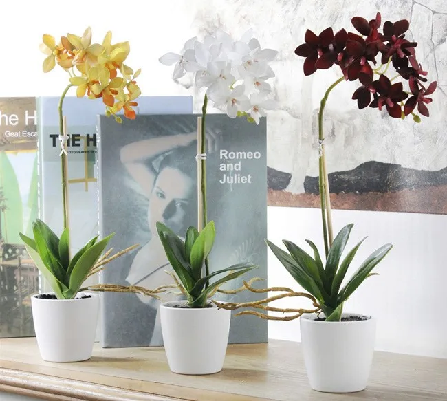 Attractive Home Decoration Vivid Silk Flowers Artificial Potted Orchids Buy Artificial Potted