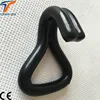 china black plastic coated 25mm BS 1500kgs metal wire cargo lashing double J hook for truck