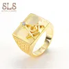 2018 trend male seal sterling silver to create a beautiful gold ring covered with gold