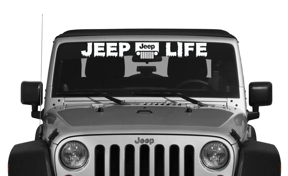 10.99. Jeep Life Windshield Decal - 4x4 - Wrangler - CJ - TJ (Glacier/Gloss...