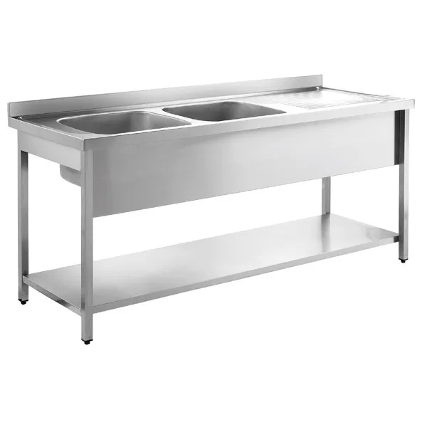 Stainless Steel Commercial Kitchen Sink Cabinet With Double Bowl - Buy ...