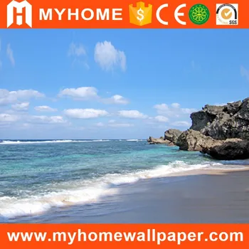 美しい自然明るいスカイとブルービーチ風景壁画壁紙 Buy ビーチ風景壁画壁紙 ブルービーチ壁画壁紙 美しい青い海壁画壁紙 Product On Alibaba Com